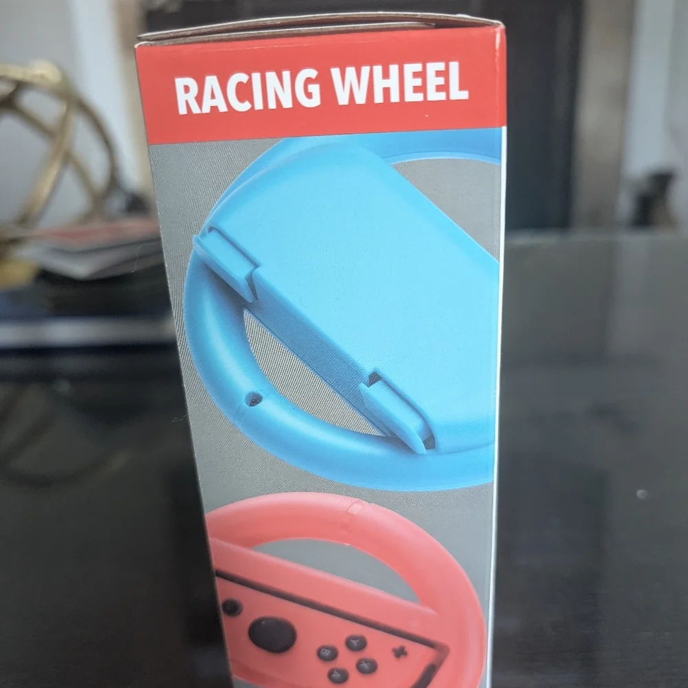 Rocketfish Joy Con Racing Steering Wheel 2 Pk. for Nintendo Switch Red/Blue